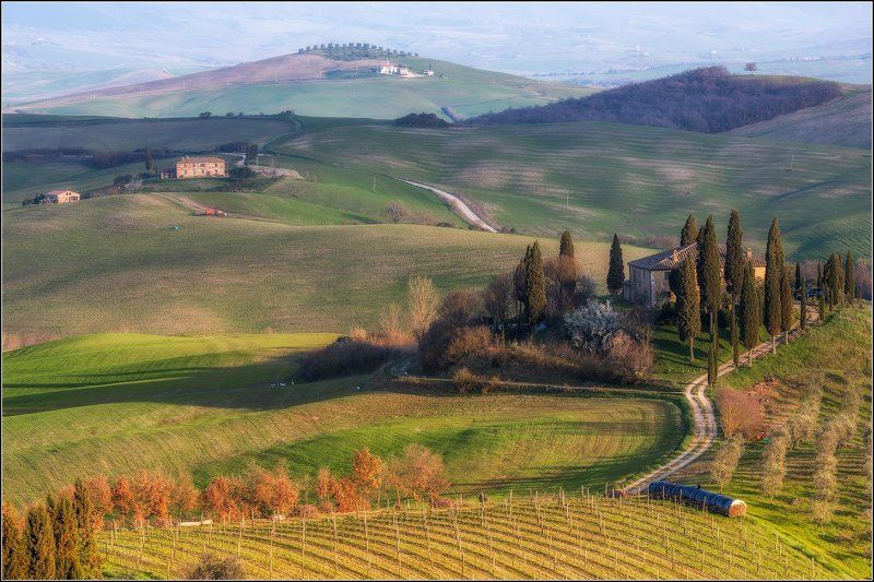 Валь д\'Орча, Италия, Тоскана Мартовский вечер в Тосканеphoto preview