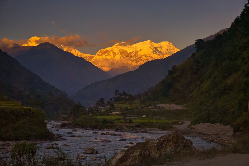 himalaya, travel, annapurna Himalayas sunsetphoto preview