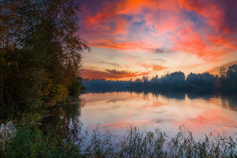 пейзаж, река, природа, вечер, закат Вечерphoto preview