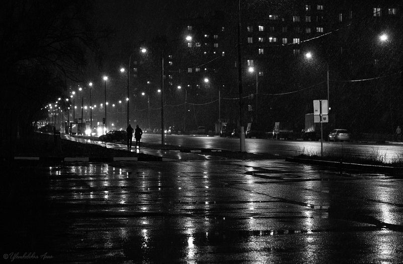 город, вечер, зима, дома, снег ***photo preview