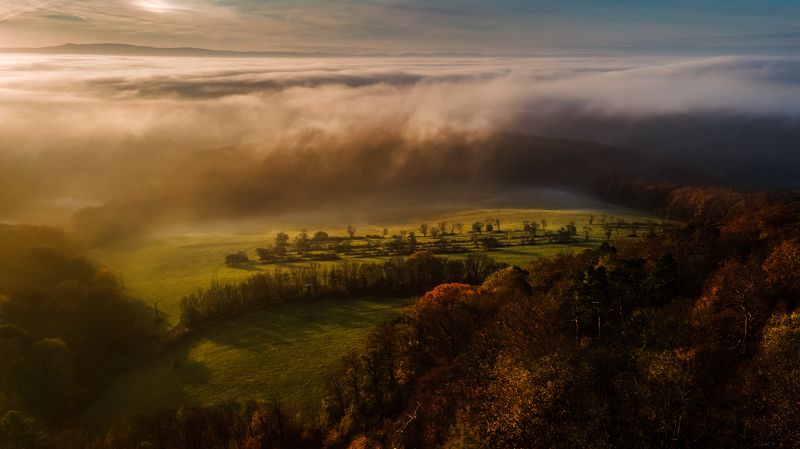 Inversion, moravia, czech, autumn, dji, mavic, air2s, sunrise, color, landscape, nature Autumn  фото превью