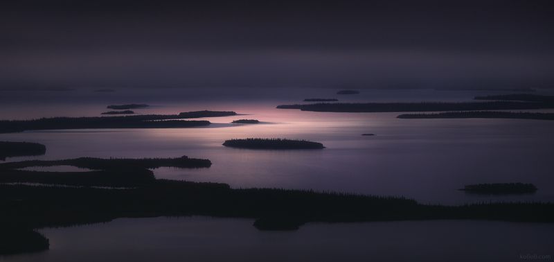 ловозеро, нинчурт, луяврурт, сейдозеро, острова, кольский полуостров, осень, тайга, озеро, лес Острова Ловозера в предрассветный часphoto preview