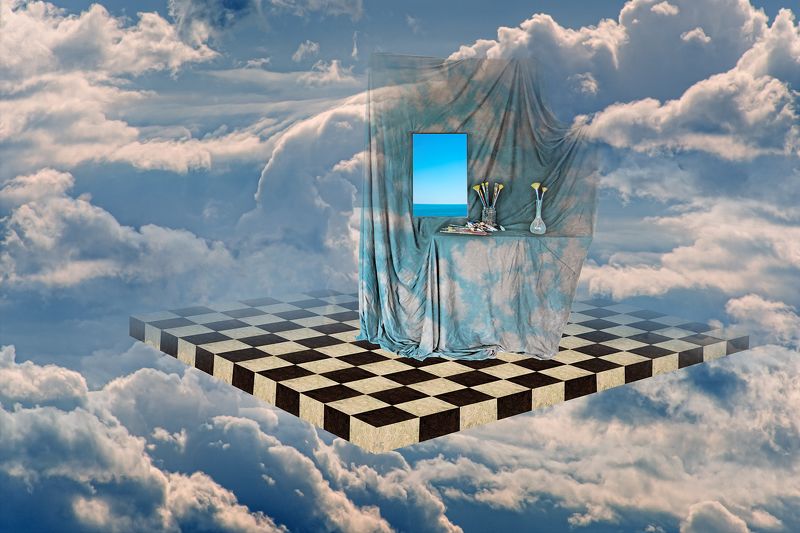 collage, color, colors, concept, conceptual, digital, digital art, editing, photo collage, photography, still life, surreal, surrealism, Into the Realm of the Cloudsphoto preview