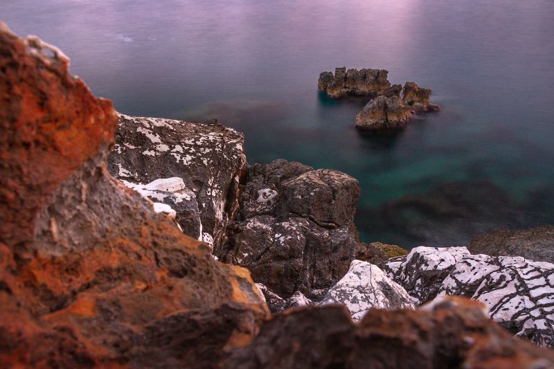 средиземное море, вечер, закат, снимок на выдержке, скалы, турция, пейзаж Краски Средиземноморьяphoto preview