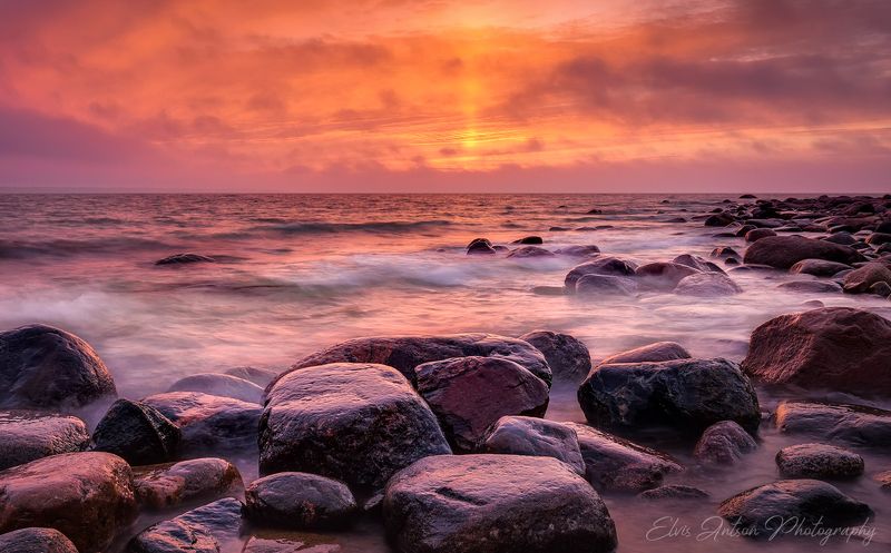 пейзаж, природа, море, эстония Вечер на море фото превью