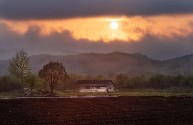 Sunset, landscapes, nature Roadside sunsetphoto preview