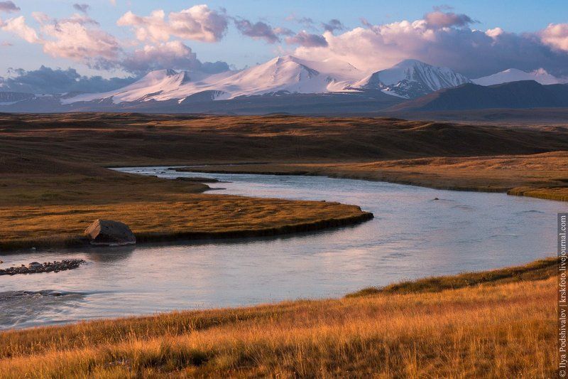 Ак-алаха, Алтай, Горы, Рассвет, Река, Табын-богдо-ола photo preview