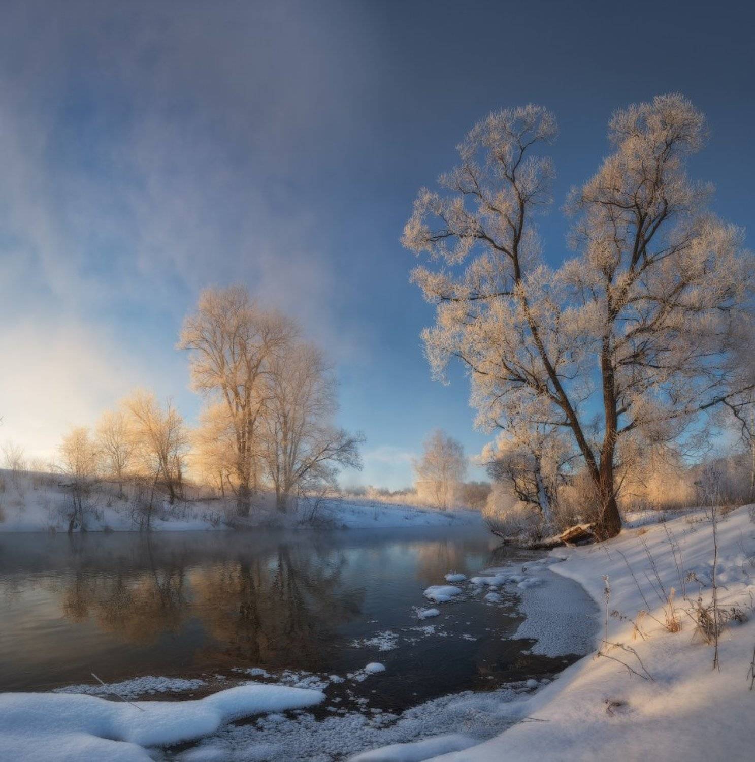 Зима, Истра, Панорама, Рассвет, Река, Утро, Жмак Евгений