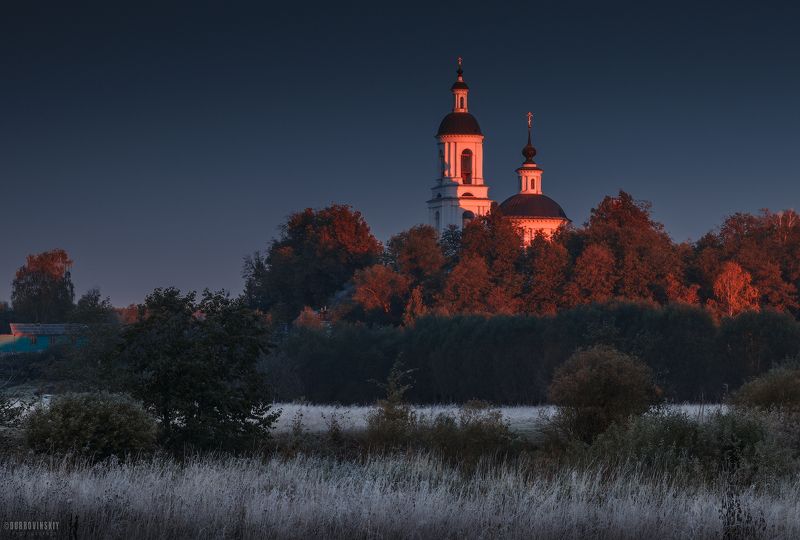 филипповское, владимирская область, храм, иней, мороз, осень, краски Филипповское фото превью