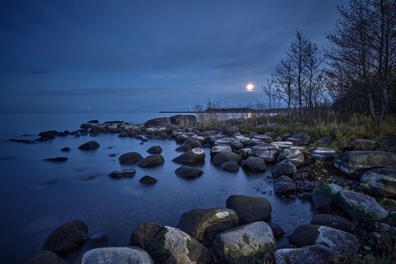 озеро, Ладога, Карелия, луна Ладожский сонphoto preview