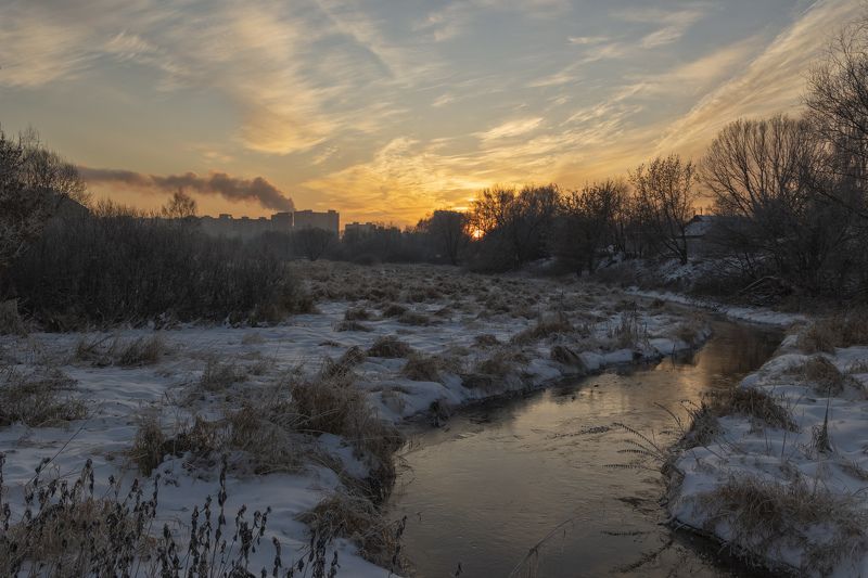 Яуза, Тайнинское, рассвет Яуза в Тайнинском. Рассвет фото превью