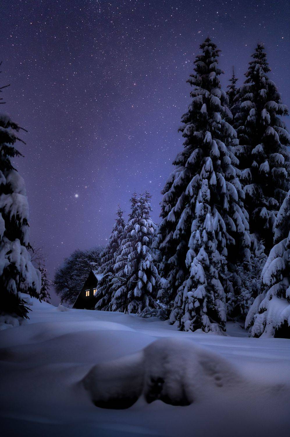 Winter time. Автор: Stanislav Judas winter, snow, christmas, night, sky, stars, Stanislav Judas
