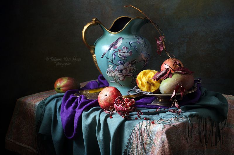 натюрморт, манго, виноград, гранат, фрукты С плодами манго и другими фруктамиphoto preview