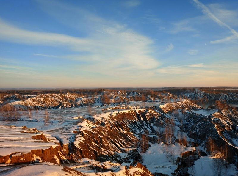 вечер, снег, карьеры, природа Конец ноября.photo preview