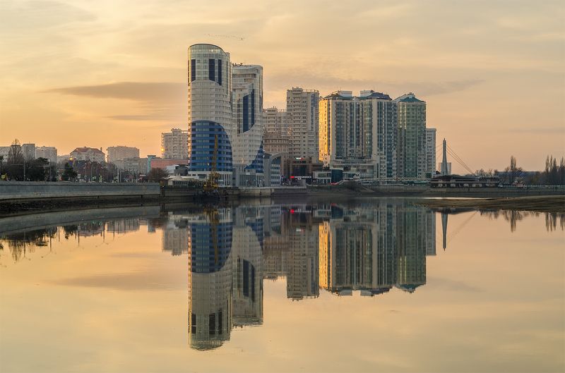 город, краснодар, набережная, утро photo preview