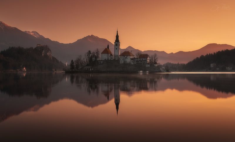 блед, словения, рассвет, пейзаж, архитектура Утро нового дняphoto preview