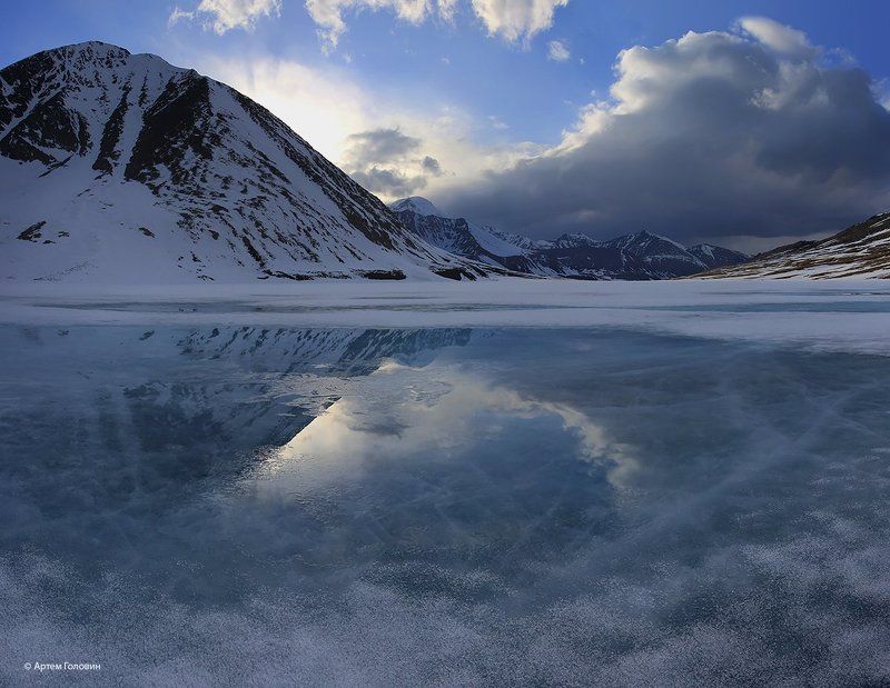Джанкуль, лед, алтай На озере Джанкульphoto preview