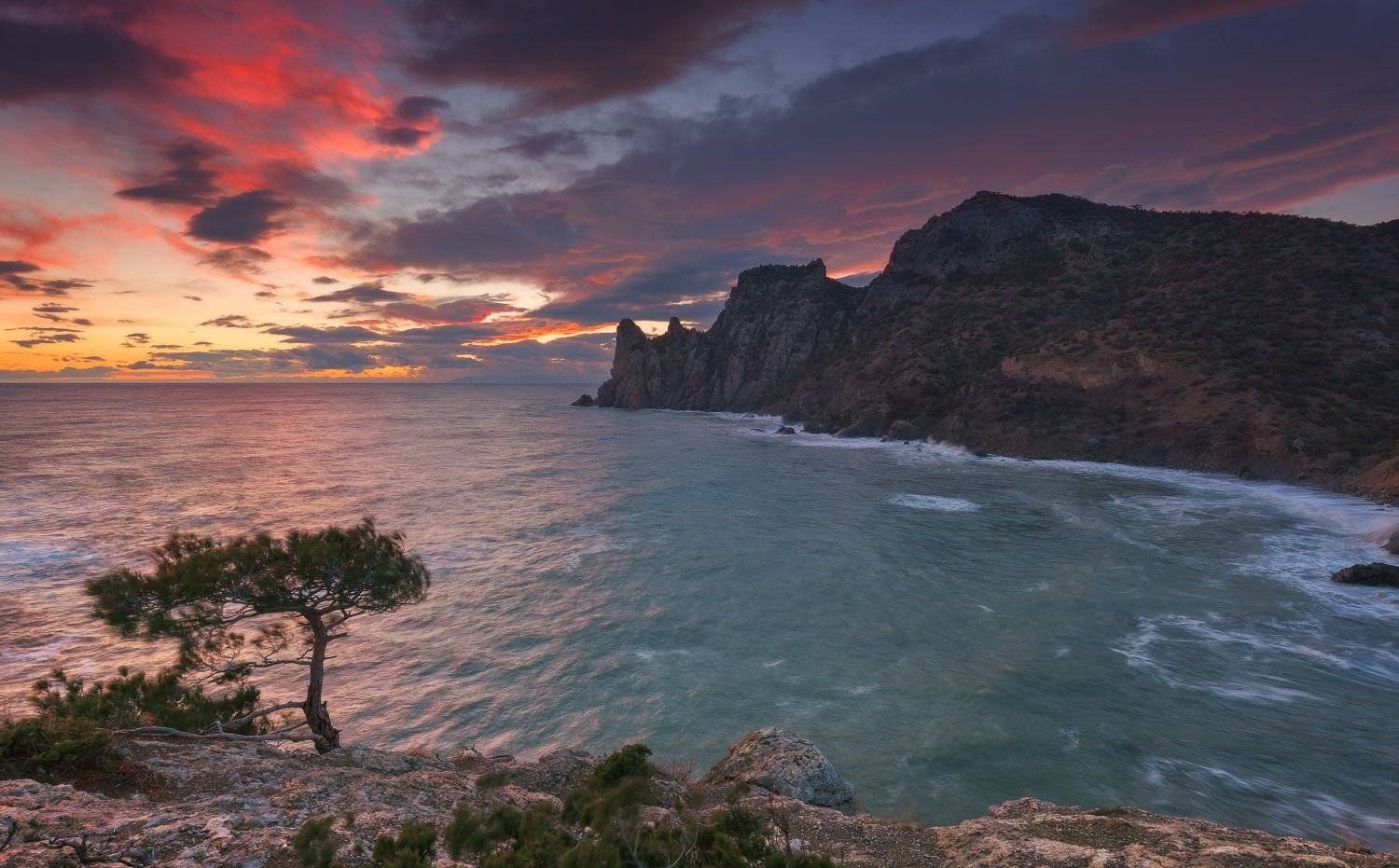 Закат, Зима, Крым, Море, Новый свет, Андрей Уляшев (Mercand)