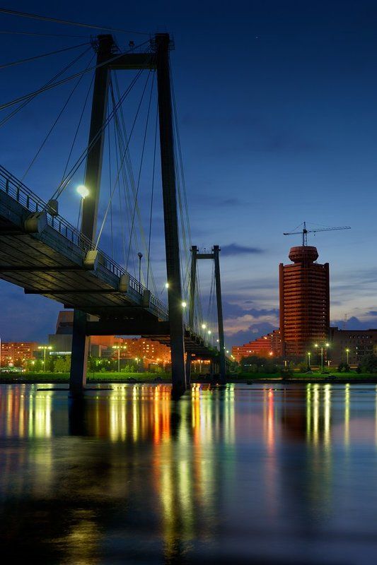 архитектура, вечер, вода, город, енисей, красивый, красноярск, мост, ночь, огни, отражение, пейзаж, река, яркие 23:00photo preview