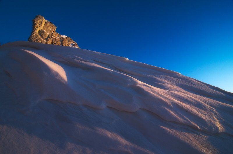 Заструги, Зима, Минимализм, Сибирь, Томск Заструги и чертов палец.photo preview