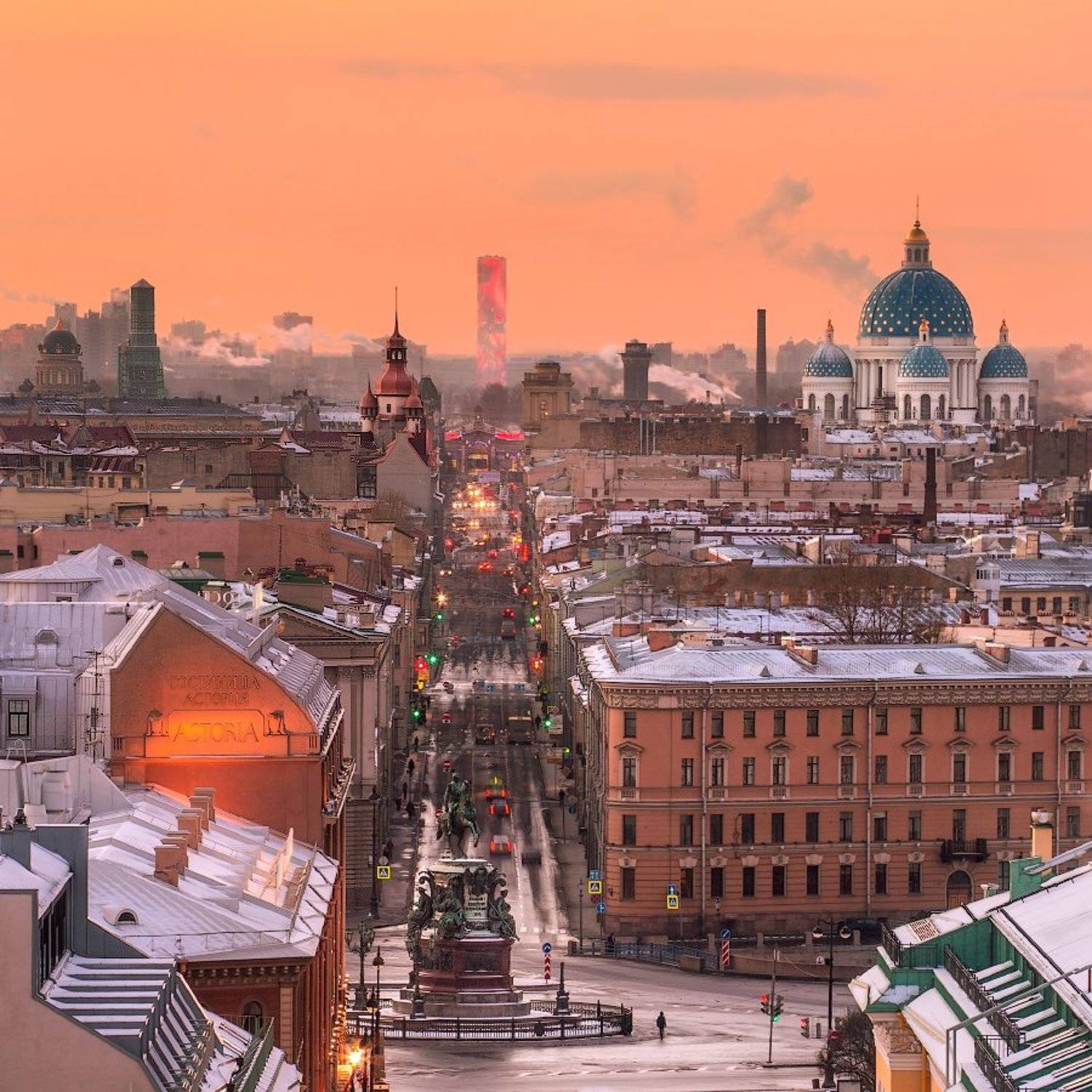 Вознесенский проспект, Исаакиевская площадь. Автор: Сергей Лукс Вознесенский, Зима, Исаакиевская площадь, Крыша, Проспект, Санкт-петербург, Сергей Лукс