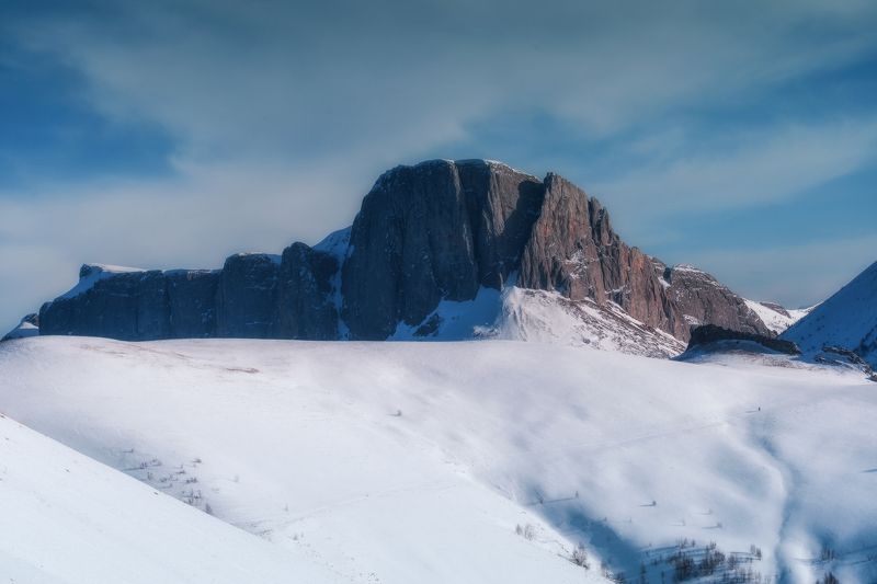 горы, кавказ, человек, снег, февраль, 2015, ачешбок Среди гор человек ничтожно мал.photo preview