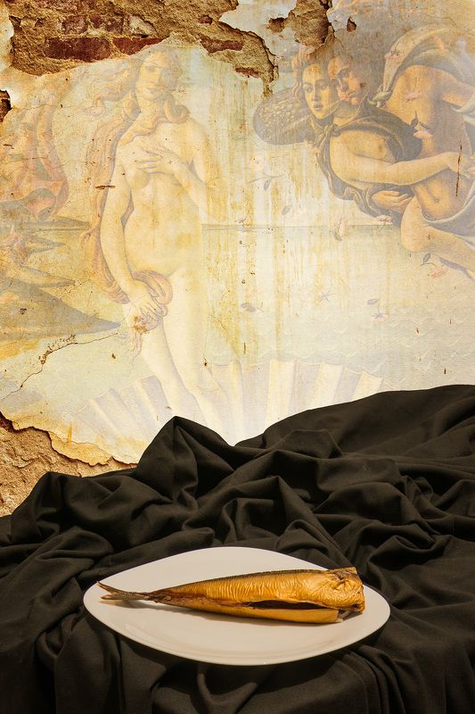 collage, color, colors, concept, conceptual, digital, digital art, editing, mackerel, photo collage, photography, still life, surreal, Во славу копченой скумбрии / In Praise of the Smoked Mackerelphoto preview