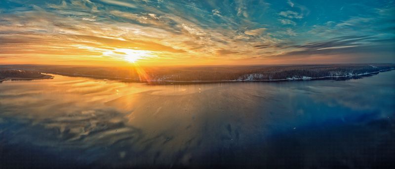 Декабрьский ветреный закат .photo preview