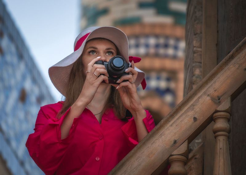узбекистан, девушка, камера, шляпа, трэвел, uzbekistan, girl photo preview