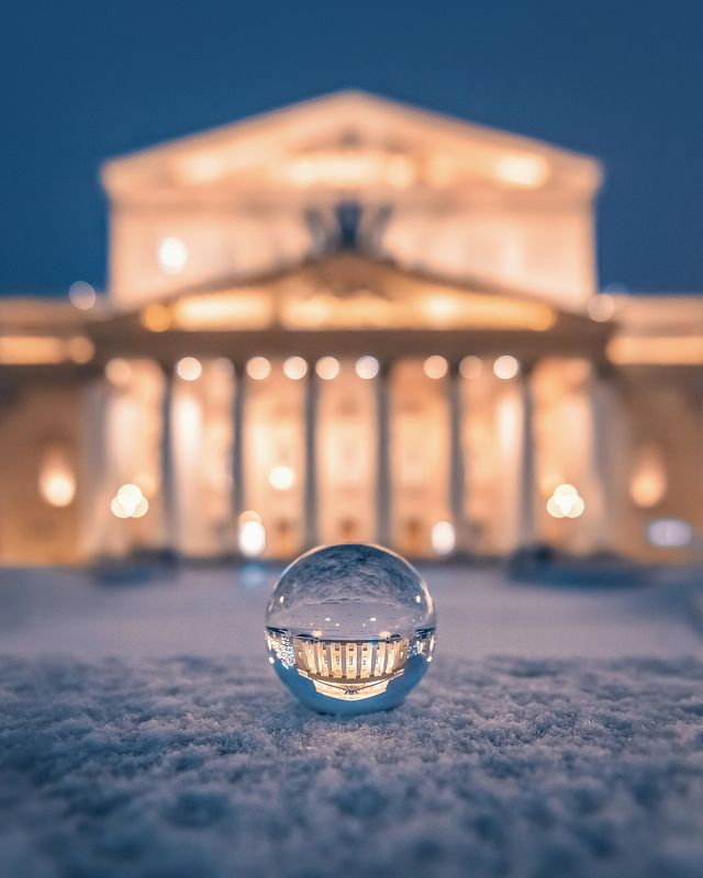 ночь, Москва, зима, winter, кремль, Новый год, new year, moscow  Большой Театрphoto preview