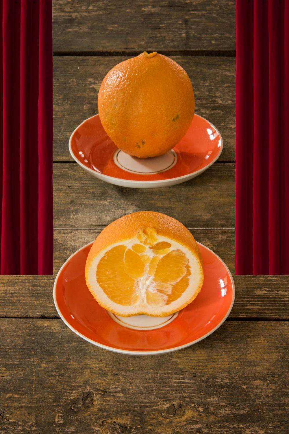 Foreign Affairs on the Planet Earth. Автор: Dr Didi Baev affairs, color, colors, concept, conceptual, curtain, earth, orange, photography, planet, still life, table,, Dr Didi Baev