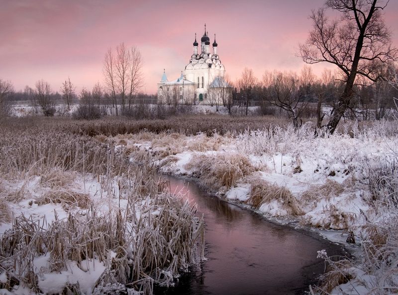 московская область, подмосковная мозаика, мытищи, подмосковье, тайнинское, нд, храм, русь, россия, moscow region, mytishchi, taininskoe, temple, russia, святая русь нд, святая русь Зимнее утро в Тайнинскомphoto preview