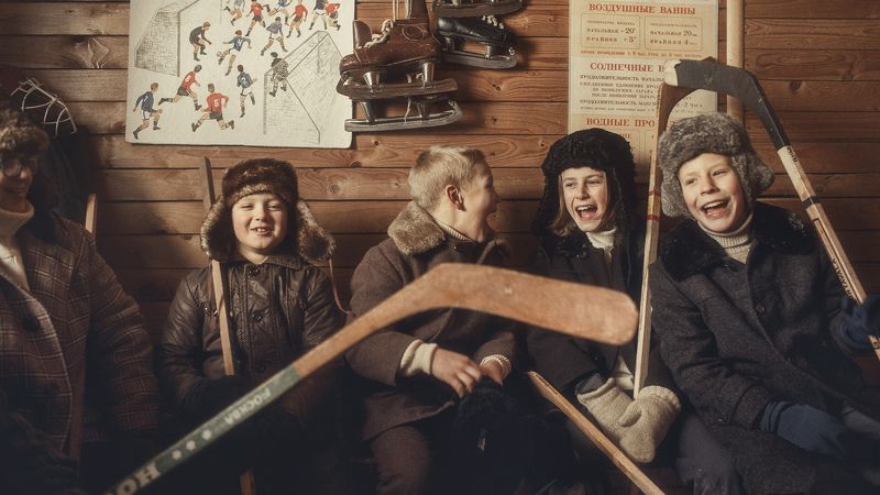 хоккей, ссср, детство, мальчишки, спорт, Дворовый хоккейphoto preview