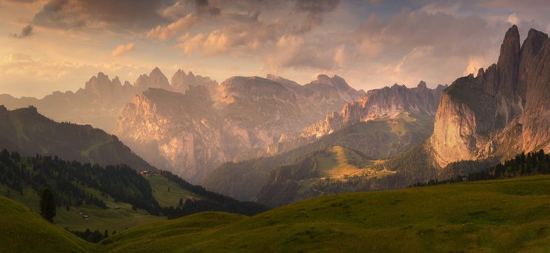 Dolomites, Alps, Italy, evening, sammer, sunset Вечер в Доломитахphoto preview