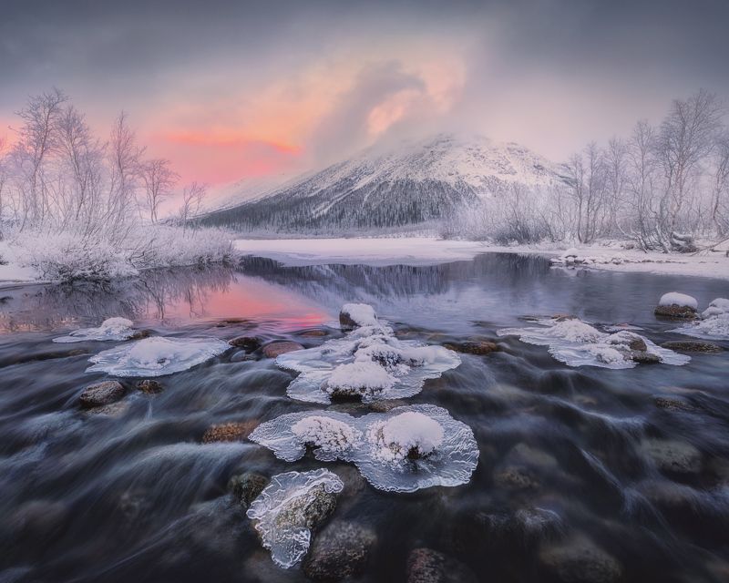 кольский, малый вудьявр Отражение ноябряphoto preview