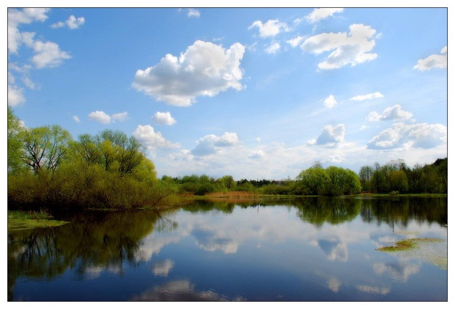 пейзаж, лето, река, облака, май, Юлия