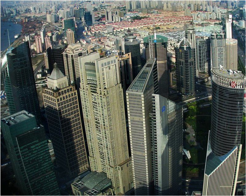 шанхай, небоскребы, вид с телебашни, 350 метров над землей Игрушечный Шанхай!photo preview