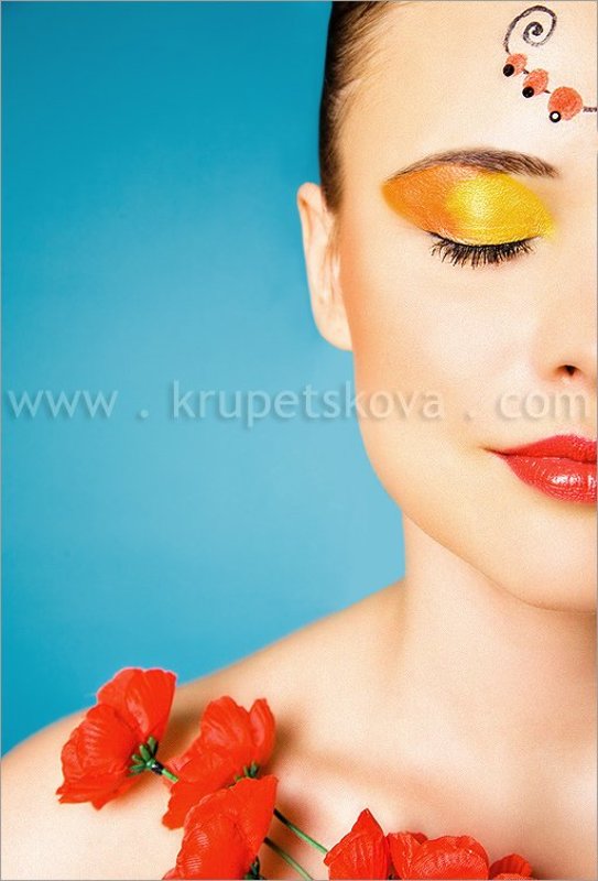 хохломская, роспись, face-art, девушка, лицо *photo preview