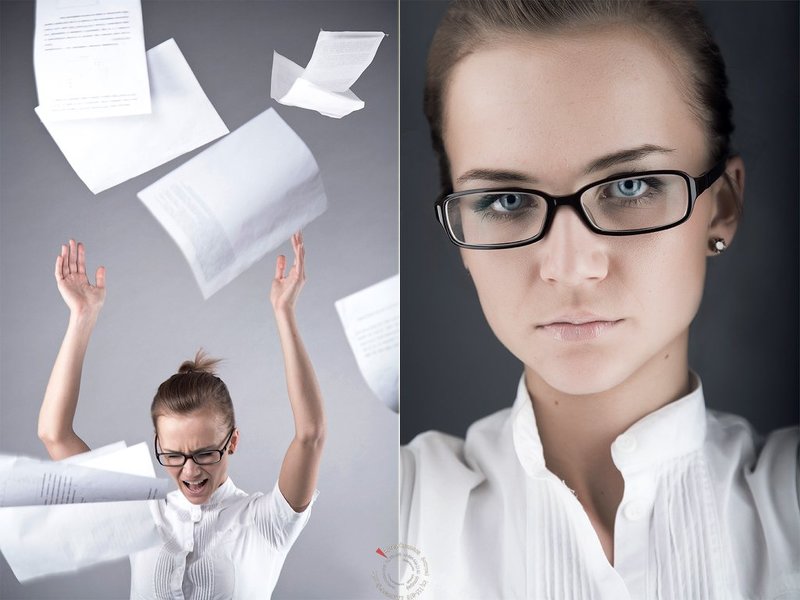 девушка, бизнес, взрыв, тишина Спокойствиеphoto preview