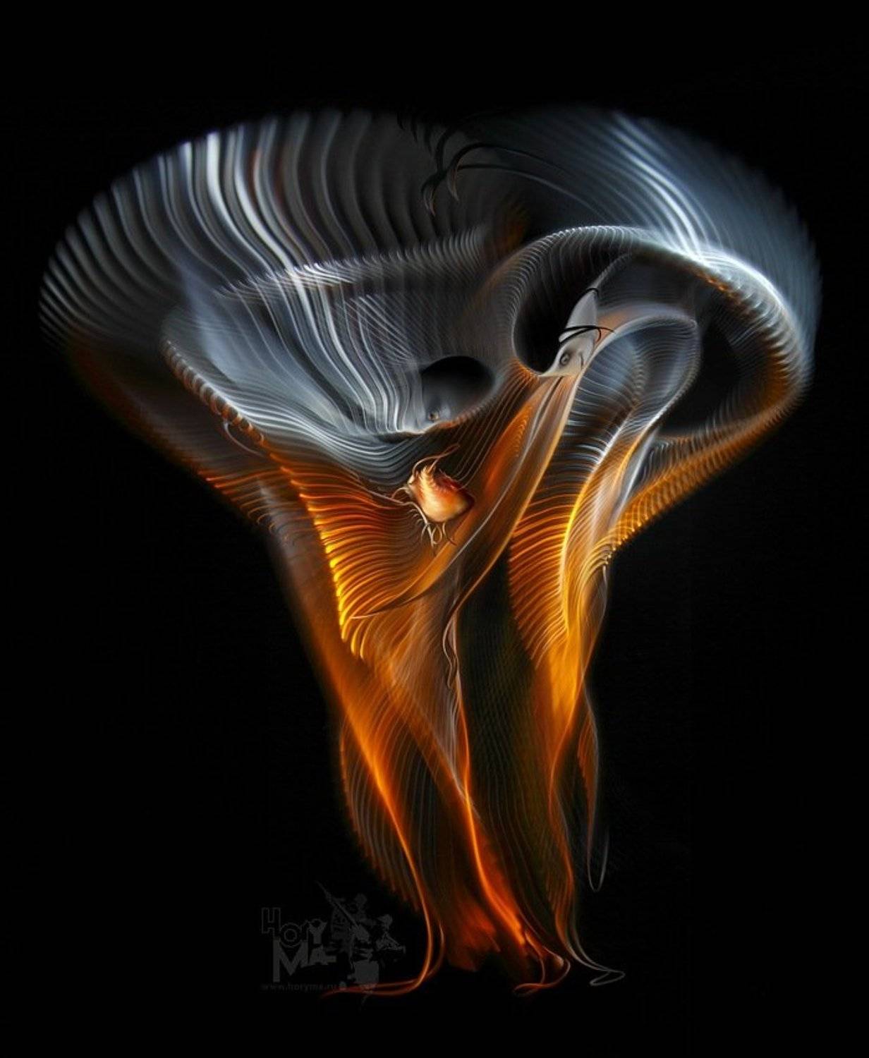 Сердце (Светографика - Витые сдвиги 2009 ). Автор: HoryMa (ХориМа) светографика, витые сдвиги, графика, портрет, история, сюжет, предметы, HoryMa (ХориМа)