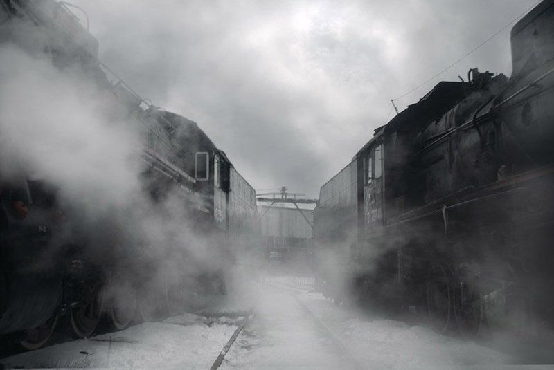 паровоз, зима Между двух огней...photo preview