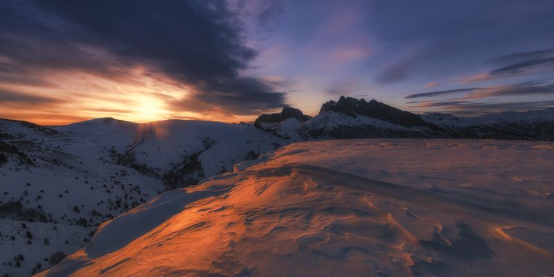 горы, кавказ, снег, февраль, 2015, ачешбок , утро , чертовы ворота Февральским утромphoto preview
