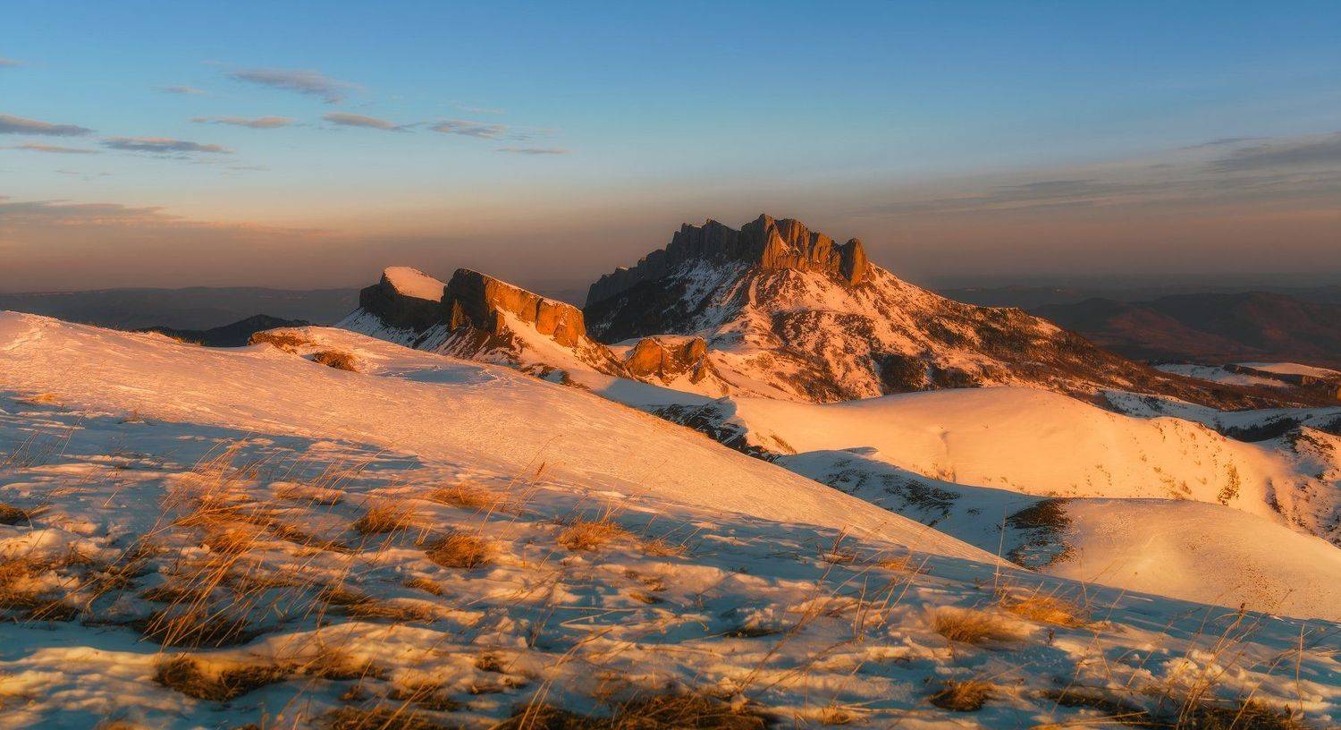 горы , кавказ, февраль, 2015 , тхачи , рассвет, ФЁДОР