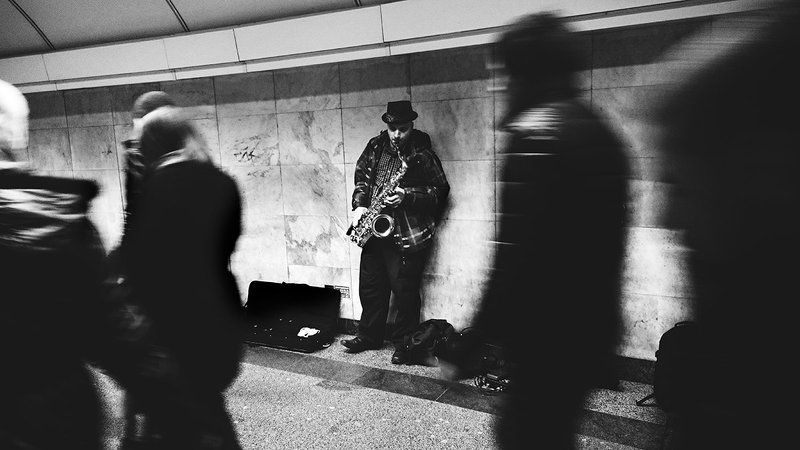 Музыка, Ч/б, Человек, Черно-белое фото ***photo preview