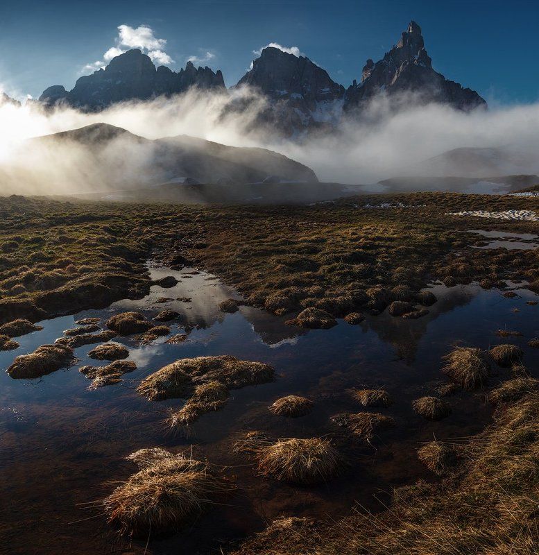 Alps, Dolomites, Italy, Mountains, Альпы, Доломитовые Альпы, Италия Morning mystery.photo preview
