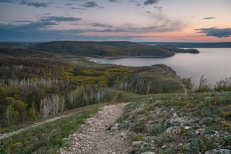 Весна, Вечер, Жигулевские горы, Жигули, Закат, Каменная степь, Национальный парк, Облака, Самарская лука, Самарская область ***photo preview