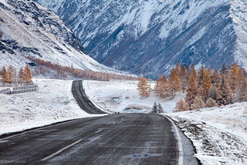 Алтай, Республика_Алтай, Горный_Алтай, Altai, Russia, Россия, Сибирь, осень, горы, дорога, Чуйский_тракт, трасса, М52, снег Эх, дороги!..photo preview