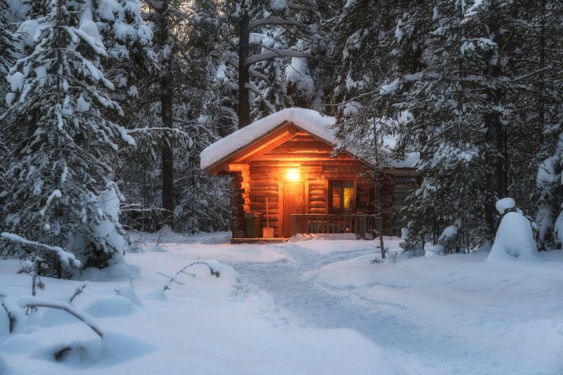 паанаярви, изба, зима photo preview