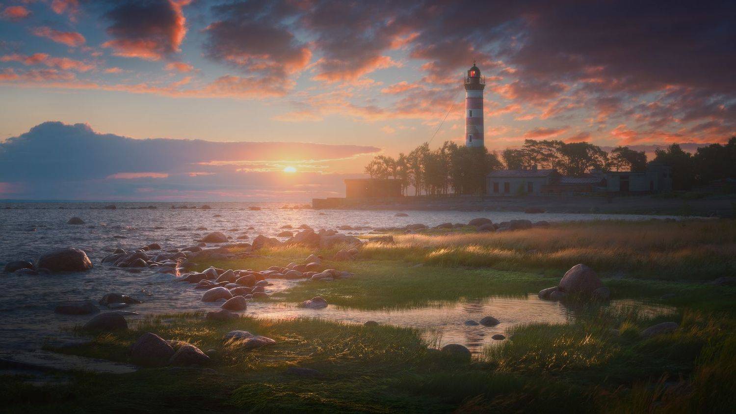 Утро у маяка. Автор: Ilya Melikhov Шепелёвский маяк, Ilya Melikhov