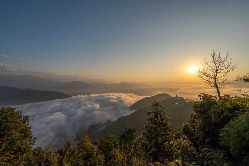 непал, рассвет, восход, туман, горы, nepal, mountain, sunrise, mist, fog  фото превью